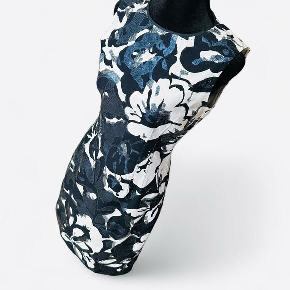 Elie Tahari Floral Sequin Dress Structured Embellished Wedding Guest Mystical 2 - Picture 4 of 15